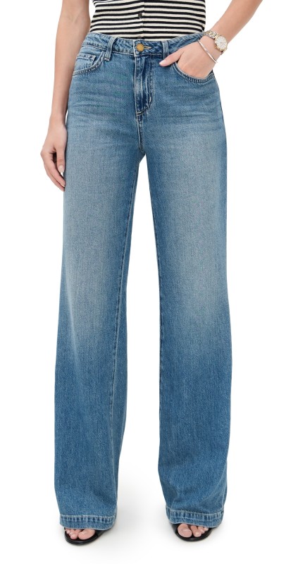 L'AGENCE Scottie Wide Leg Jeans Fargo