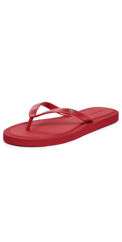 Tory Burch Kira Padded Flip Flops TORY RED / SILVER