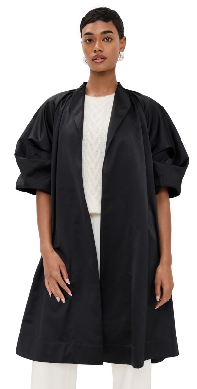 Mille Josephine Coat Black Satin