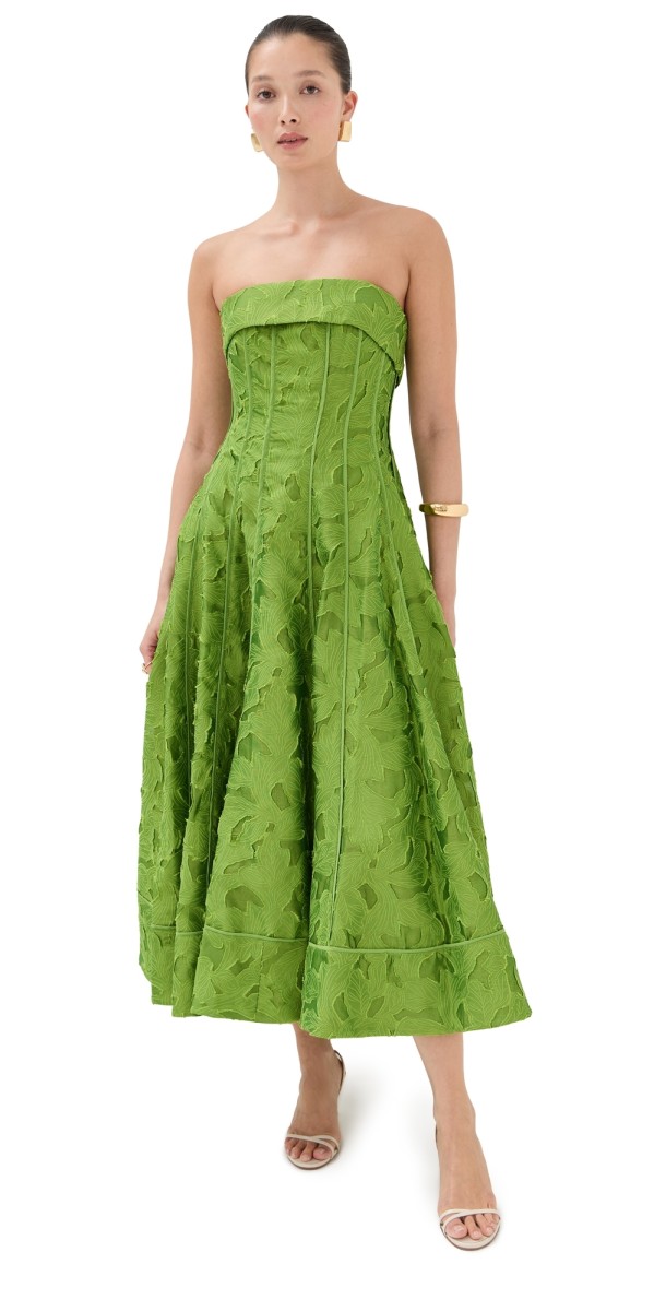 SIMKHAI Imogen Bustier Dress Kiwi