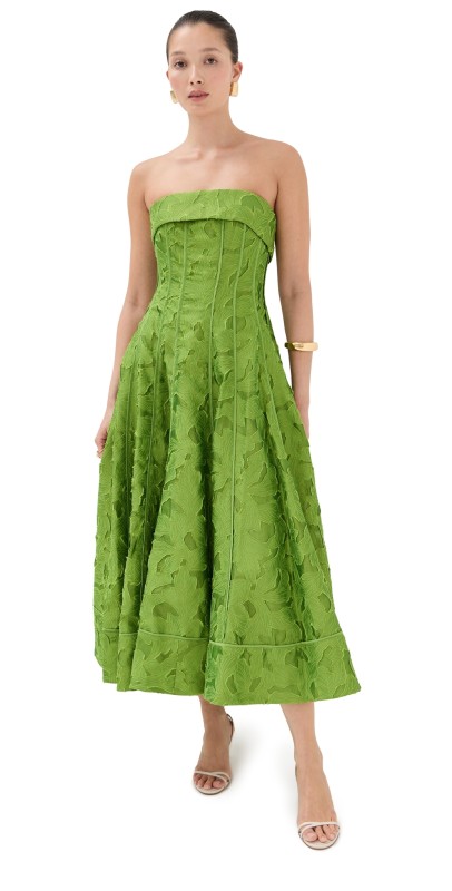 SIMKHAI Imogen Bustier Dress Kiwi