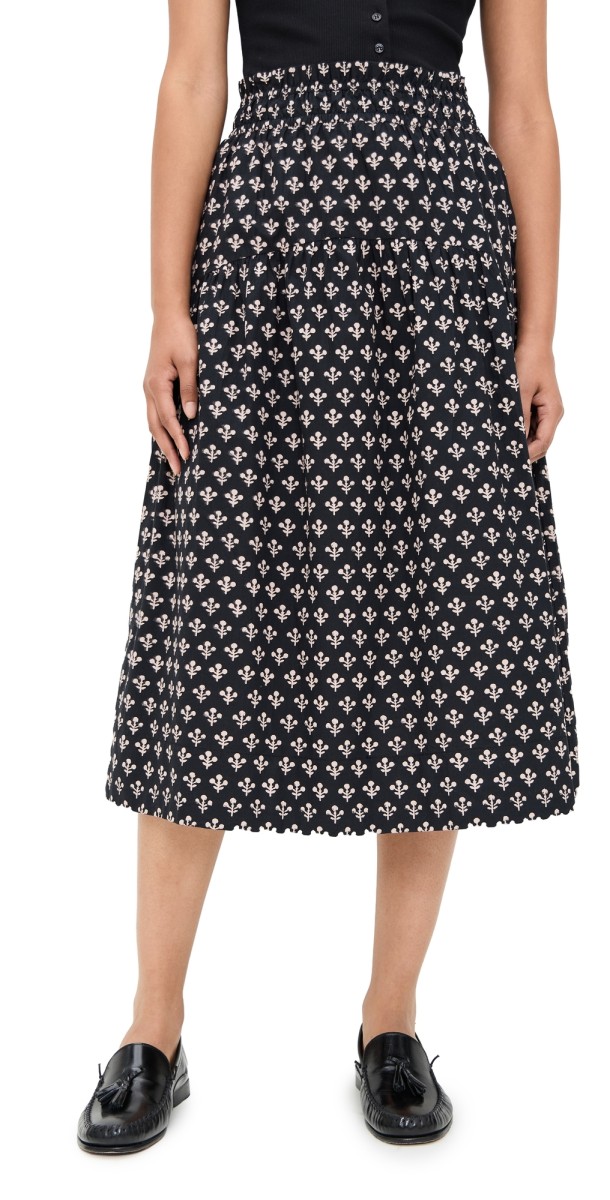 Marea Louisa Skirt Black Marea Flower