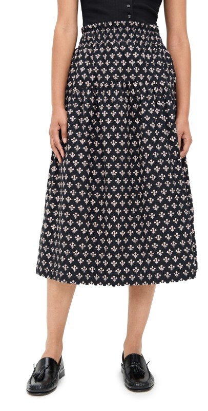 Marea Louisa Skirt Black Marea Flower