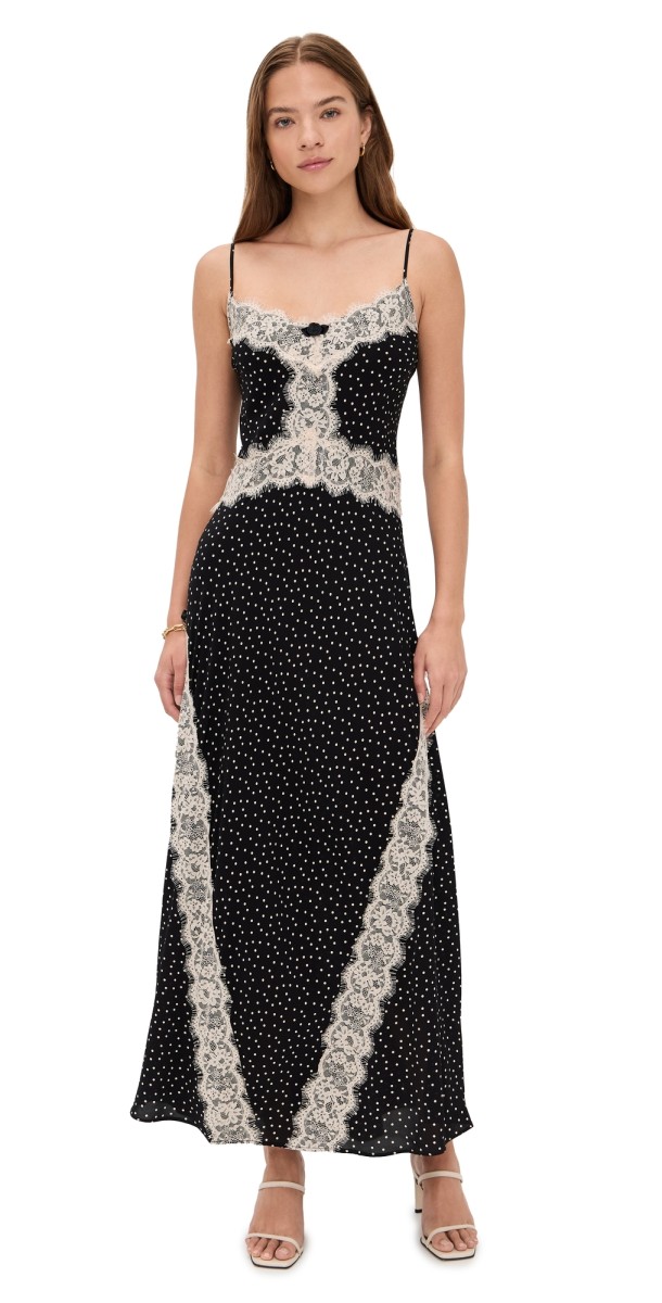 Hill House Home The Francesca Dress Polka Dot/Black