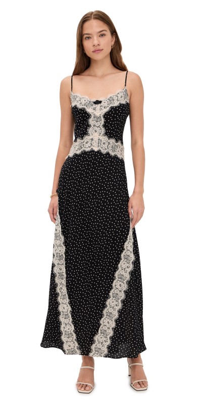 Hill House Home The Francesca Dress Polka Dot/Black