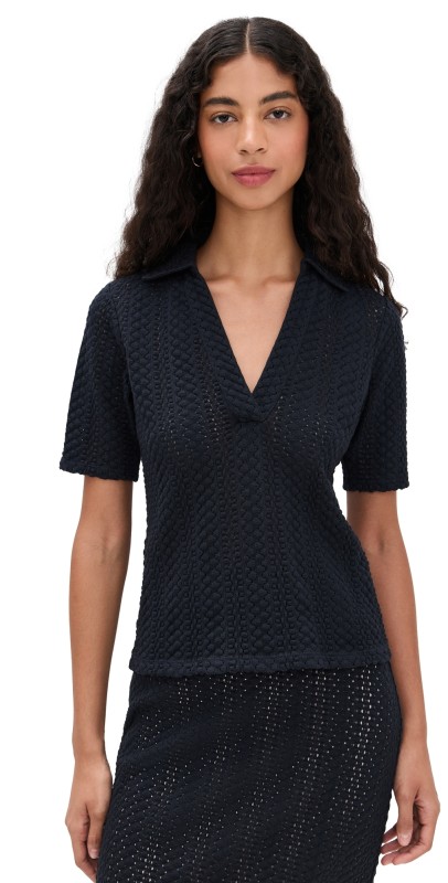 Vince Elbow Sleeve Polo Coastal