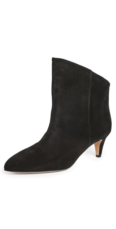 Isabel Marant Dripi Suede Leather Low Booties Black