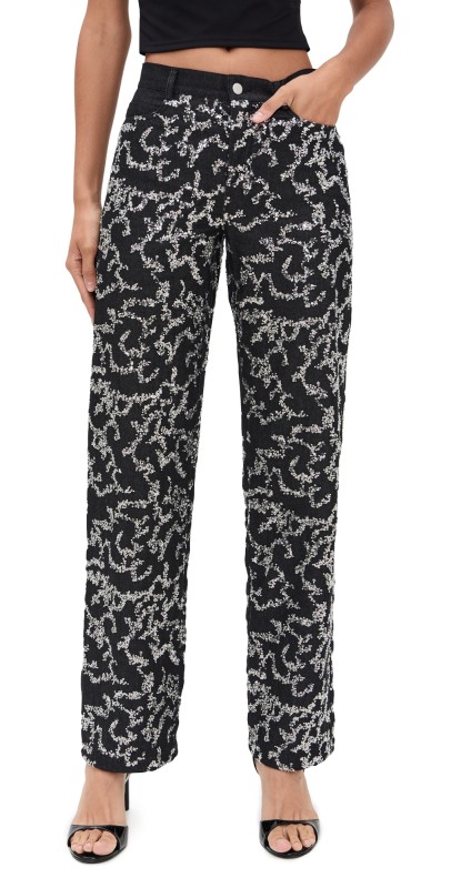 Bec + Bridge Kinsley Sequin Pants Charcoal Silver