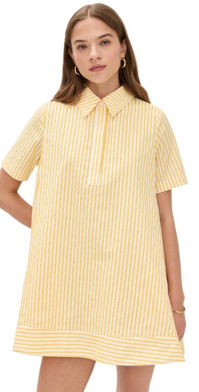 English Factory Striped Mini Dress Yellow Stripe