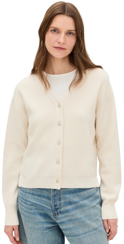 Guest in Residence Cashmere Collegiate Cardigan Cream