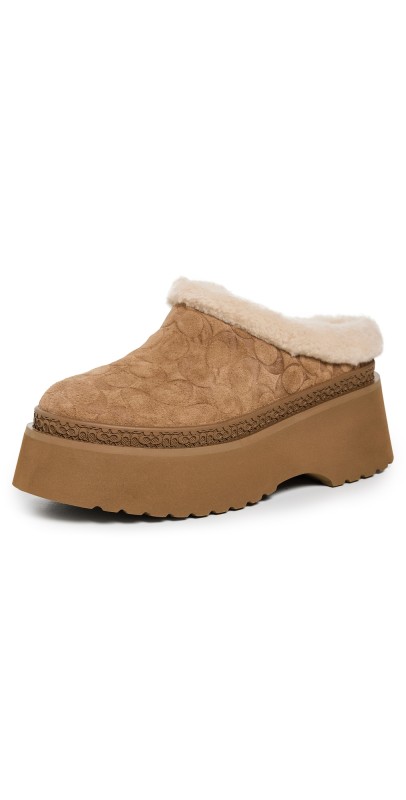 Coach Cecilia Sherpa Clogs Tobacco