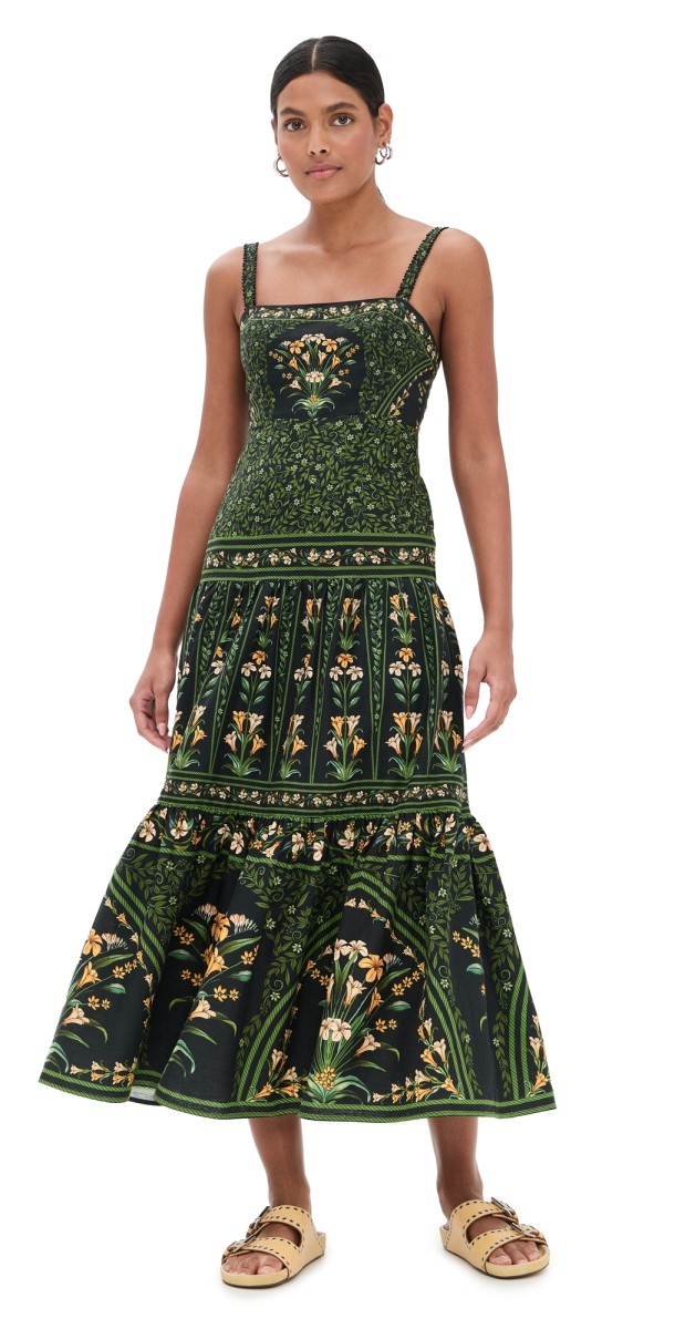 FARM Rio Flowers Arch Black Sleeveless Maxi Dress Flowers Arch Black