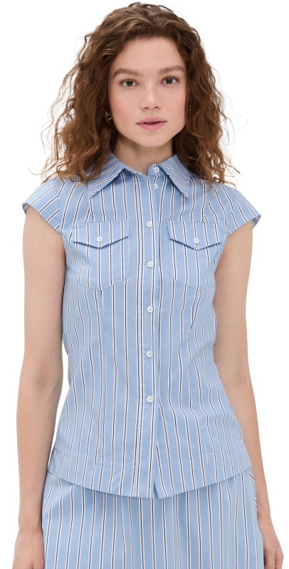 ALIGNE Leyton Stripe Top Blue
