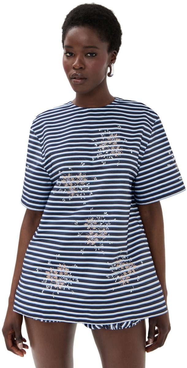 rabanne Haut Top Stripes Black/Blue/White
