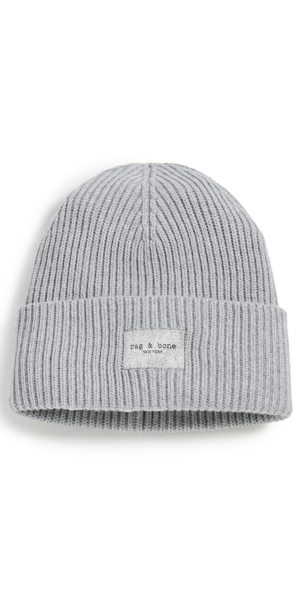 rag & bone Blake Metallic Beanie Silver