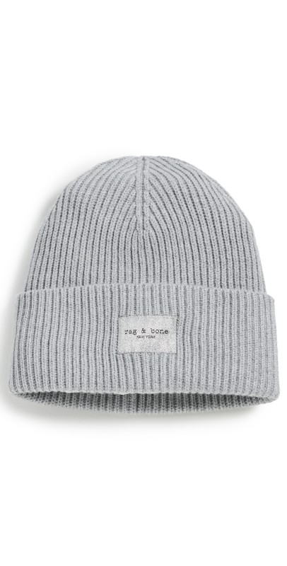 rag & bone Blake Metallic Beanie Silver