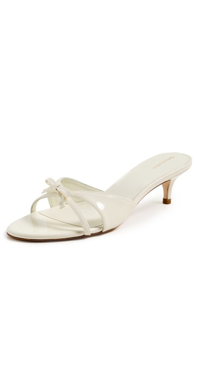 Reformation Stacy Heeled Sandals White Patent