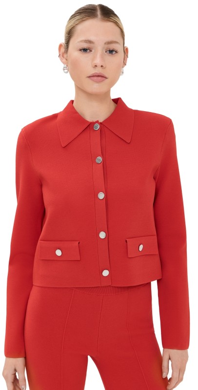 Veronica Beard Katia Knit Jacket Poppy