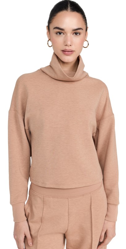 Rhone Dreamglow Mock Neck Sweatshirt Camel