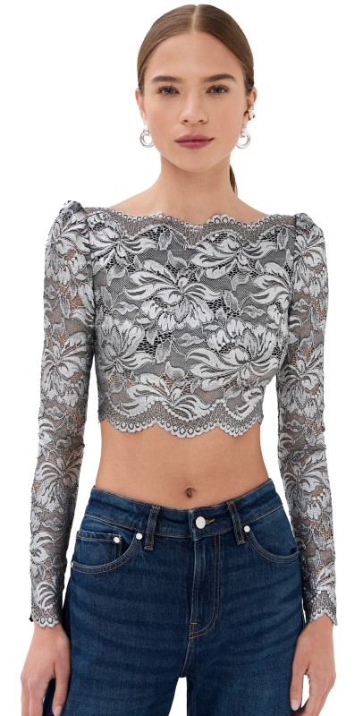 rabanne Haut Top Black / Silver