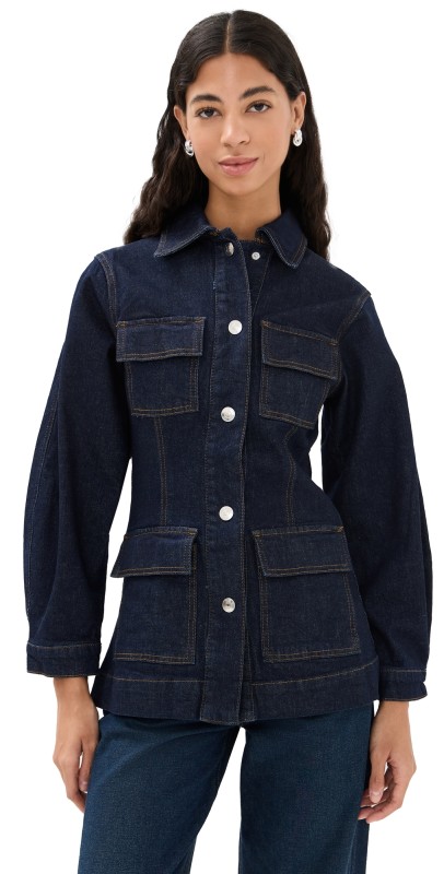 ALIGNE Milly Waisted Denim Jacket Indigo