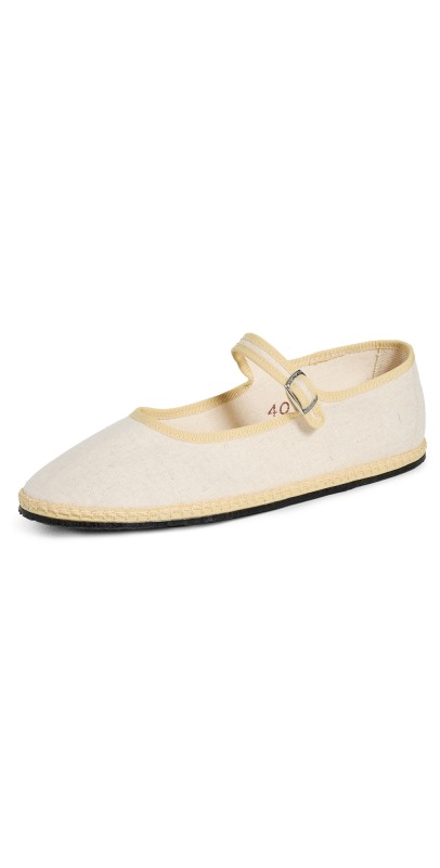 ViBi VENEZiA Classic Linen Mary Janes Lisca Bianca