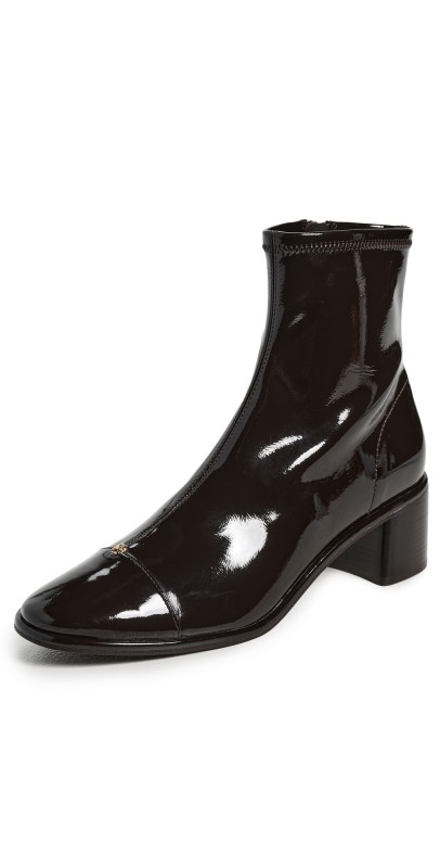 Tory Burch Cap-Toe Heel Ankle Boots Cocoa