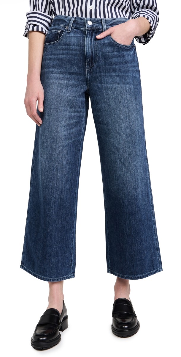 LE JEAN Juliette Wide Leg Ankle Jeans Sierra Sky