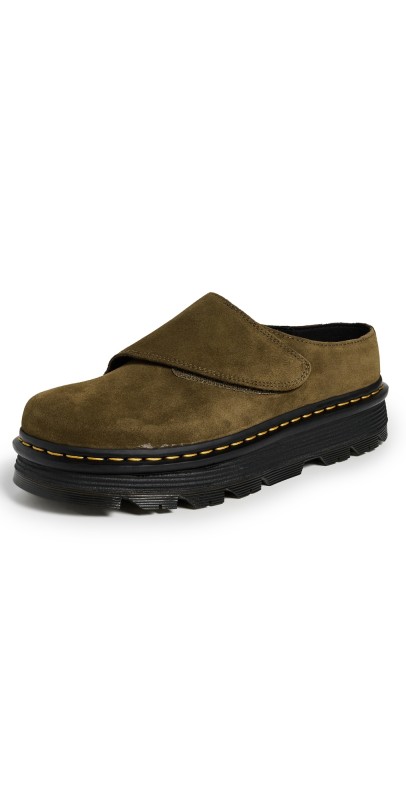 Dr. Martens Zebzag Anywair Olive Bronx Suede Clogs Olive Bronx Suede