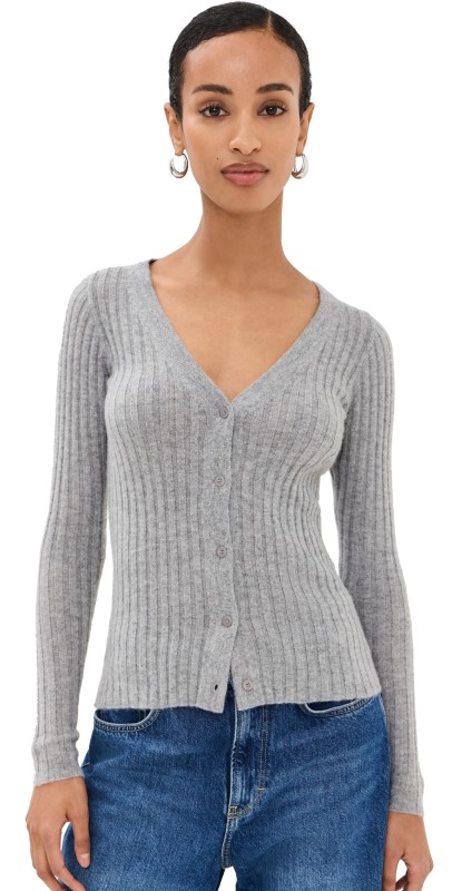 STAUD Cashmere Cargo Sweater Heather Grey