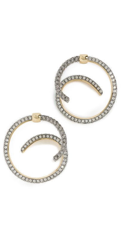DEMARSON Maia Earrings Gold/Gunmetal/Crystal