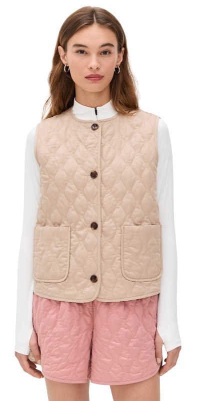 Varley Karla Quilted Vest Light Taupe