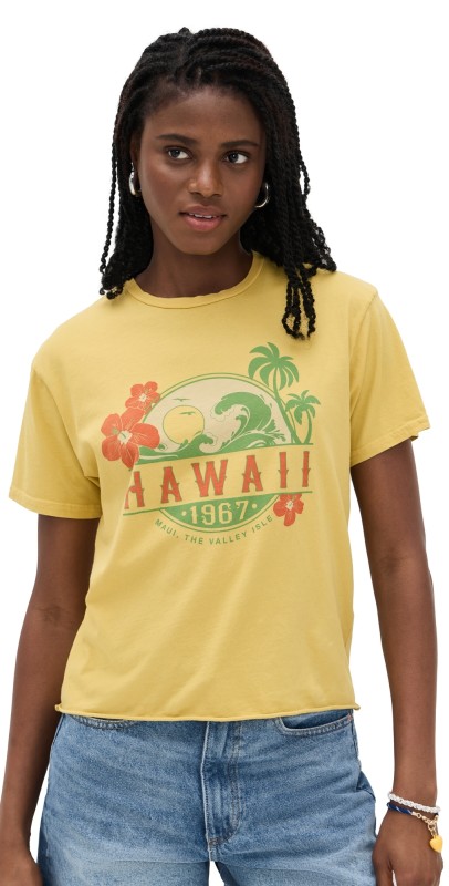 Original Retro Brand Hawaii Cropped Tee Vintage Gold