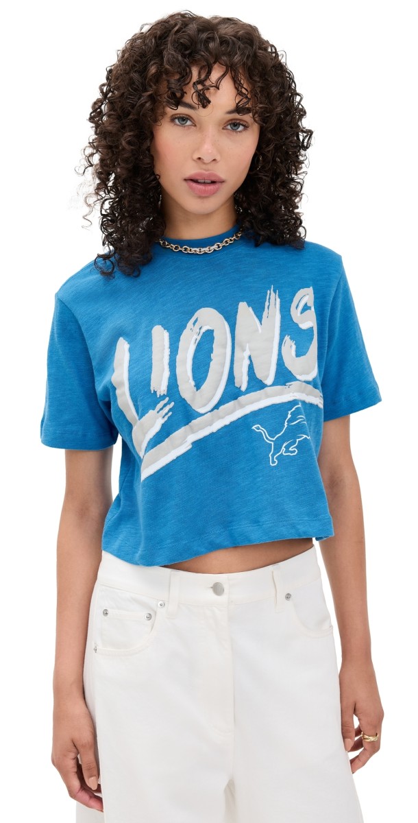 Junk Food Lions Thrill Minnesota Crop Tee Lions Blue