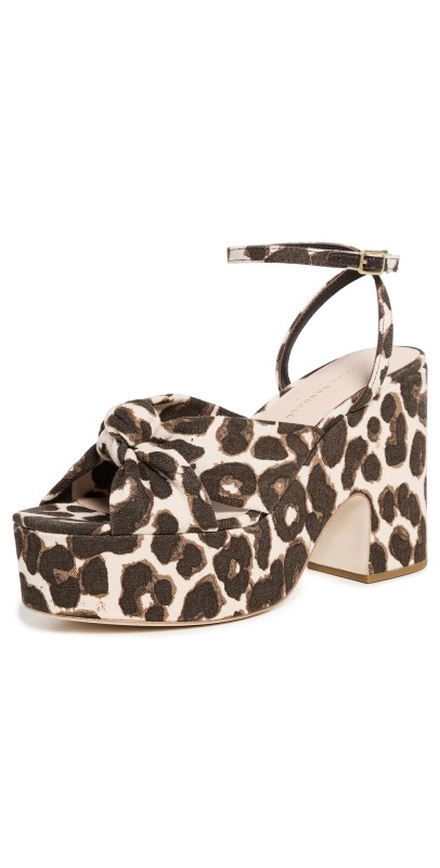 Loeffler Randall Chunky Platform Sandals Leopard