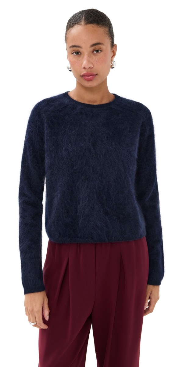 LISA YANG Lexia Cashmere Sweater Navy Brushed