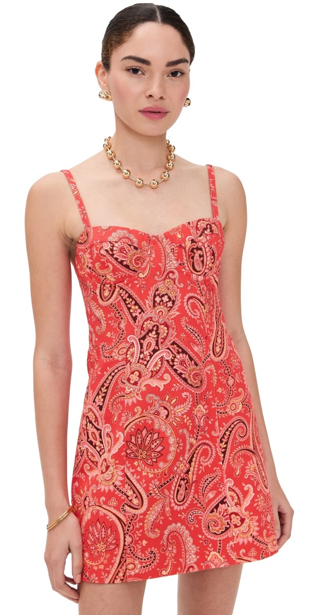 Cara Cara Claudine Mini Dress Classic Paisley Orange