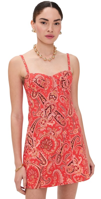Cara Cara Claudine Mini Dress Classic Paisley Orange