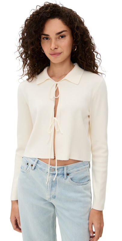 Line & Dot Anouk Tied Detailed Sweater Top Cream