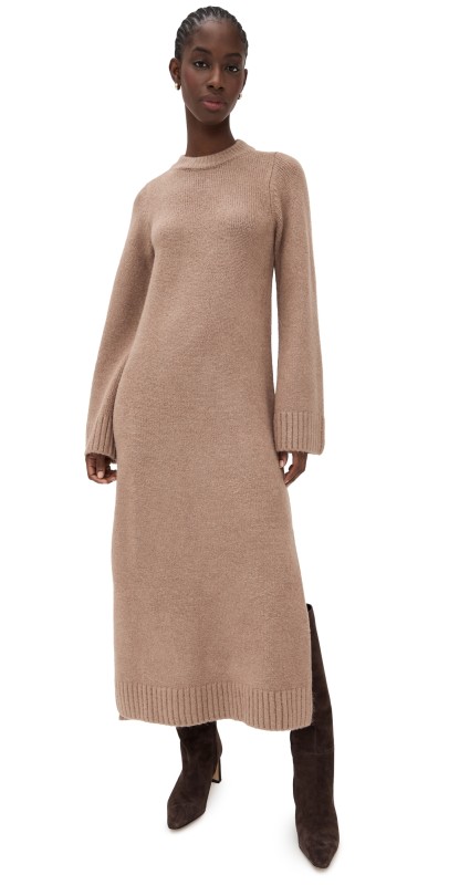 Show Me Your Mumu Lorraine Maxi Sweater Dress Maple Brown Knit