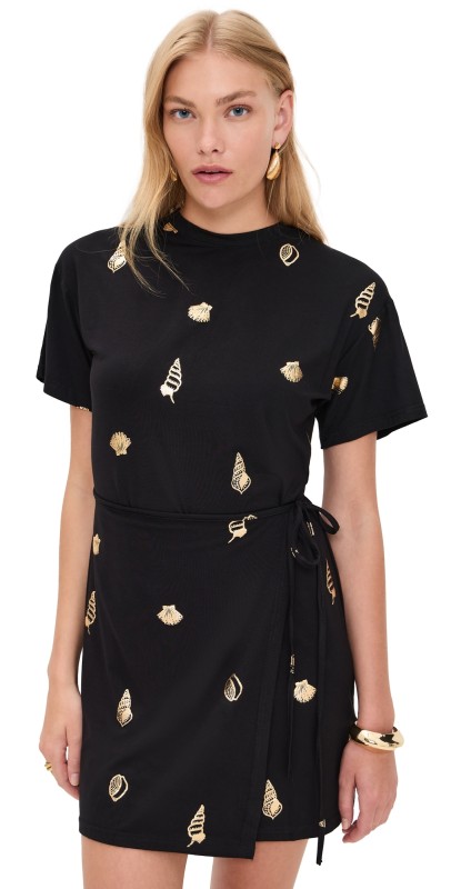 Never Fully Dressed Black Shell Mini Leia Dress Black