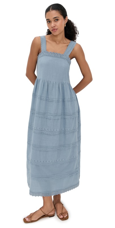 THE GREAT. The Reverie Dress Pale Blue