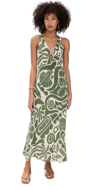 MINKPINK Amos Keyhole Midi Dress Shell-Print
