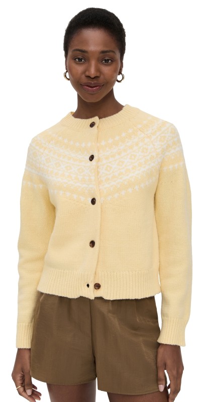 Bailey Rose Fair Isle Cardigan Lemon