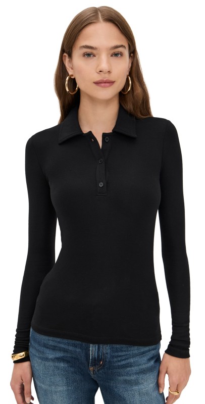 AGOLDE Amos Polo Black