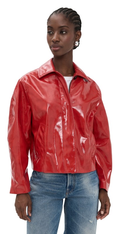 MSGM Cropped Jacket Scarlet
