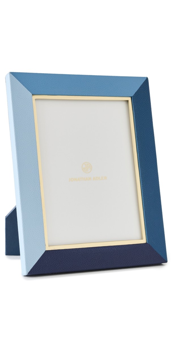 Jonathan Adler Perimeter Leather Blue Frame 5x7 Blu