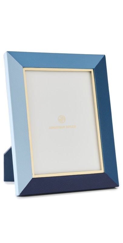 Jonathan Adler Perimeter Leather Blue Frame 5x7 Blu