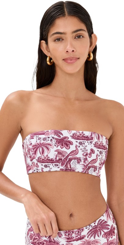 STAUD Mala Bikini Top Bordeaux Toile