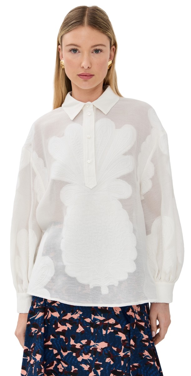 La DoubleJ Poet Shirt Pineapple Lace
